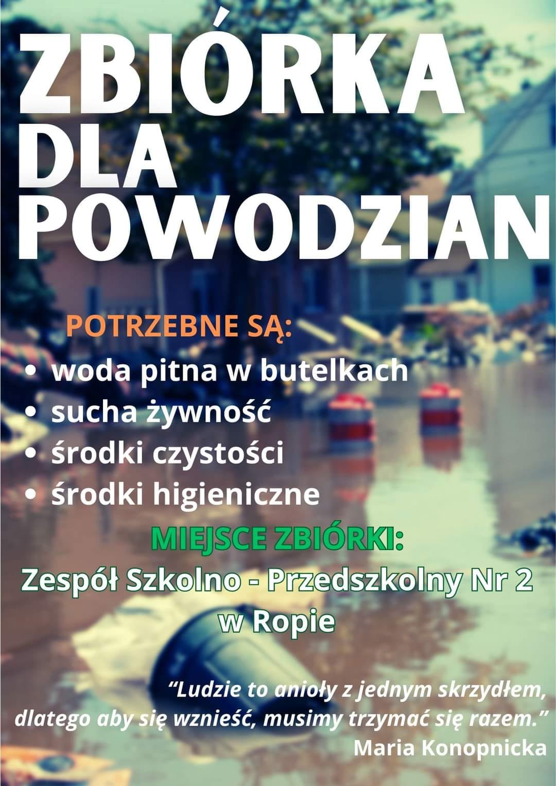 Zbiórka dla Powodzian