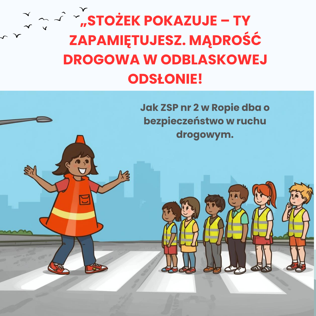 „Stożek pokazuje – Ty zapamiętujesz. Mądrość drogowa w odblaskowej odsłonie!