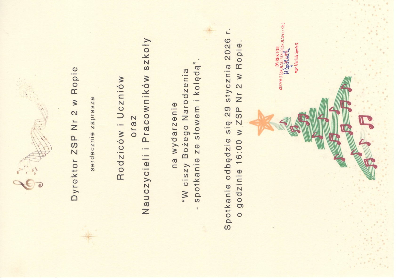 Zaproszenie na spotkanie ze słowem i kolędą